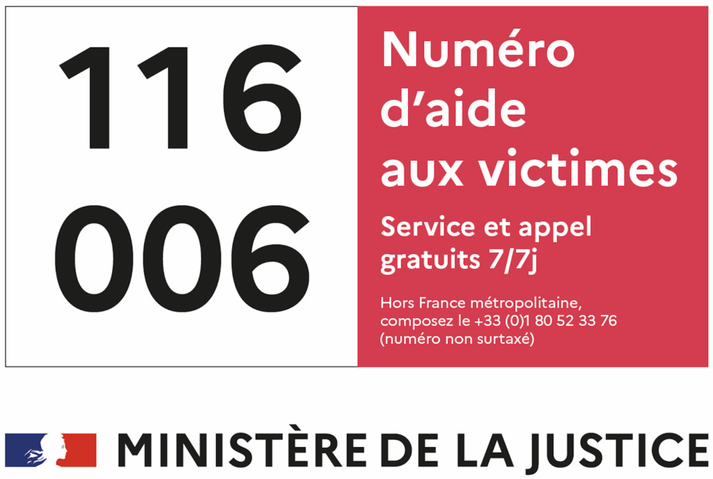 116 006 - Numéro d'aide aux victimes
Services et appel gratuits